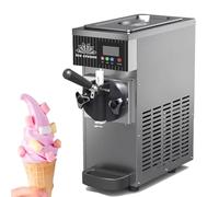 GLJTUO Machine à crème glacée commerciale à saveur unique, 4 à 5 kg/h, nettoyage et pré-refroidissement automatiques, pour bars, restaurants, orange, gris