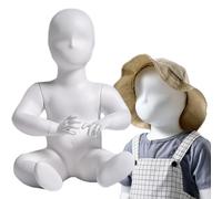 GLJTUO Mannequin Bébé Assis, 1 an, pour Présentation De Vêtements, Torse d'enfant, avec Bras Amovibles, Blanc, Unisexe, Garçons Et Filles,White-Pose 1