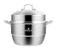 GLJTUO Marmite À Vapeur, Marmite À Soupe, Cuiseur Vapeur en Acier Inoxydable, Fond Composite À 3 Couches, Fruits De Mer Cuits À La Vapeur, Petits Pains Cuits À La Vapeur, Poisso,24cm