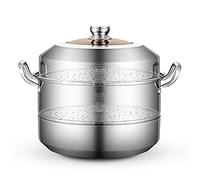 GLJTUO Marmite À Vapeur, Marmite À Soupe, Marmite À Vapeur Épaissie, Fond De Marmite À Énergie Composite, Fruits De Mer Cuits À La Vapeur, Ensemble De Casseroles Et De Soupes Au,40cm