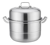 GLJTUO Marmite À Vapeur/Soupe en Acier Inoxydable 304 Épais pour Cuisinière À Induction,32cm