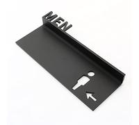 GLJTUO Panneau De Signalisation des Toilettes, Cartes D'Identification Homme/Femme, Indicateur De Toilettes,Men Left Arrow-35x17cm