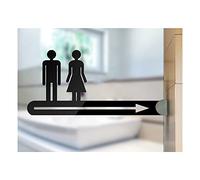 GLJTUO Panneau De Signalisation des Toilettes, Installation De Panneaux Fléchés Double Face pour Les Toilettes Hommes Et Femmes,Men Women-25x12cm