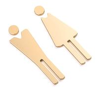 GLJTUO Panneau De Toilettes, Panneau De Porte De Salle De Bain Hommes/Femmes en Aluminium Brossé, Décoration pour Bureau Ou Commerce,B