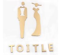 GLJTUO Panneau De Toilettes pour Femmes Et Hommes, Panneau/Affiche De Porte De Toilettes Mixte, Panneau De Toilettes, Décoration De Toilettes, pour Bureau, Commerce Et Restauran,B-30 * 19cm