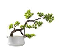 GLJTUO Plantes artificielles, bonsaï Artificiel, Pot de Fleurs Rond en céramique, décoration intérieure, pin Artificiel, Accueil des invités, bonsaï Artificiel en Pot
