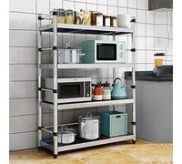 GLJTUO Support de Cuisine pour Micro-Ondes, étagère de Boulanger avec Crochets, 4 Niveaux, Structure métallique, 100 cm,70cm