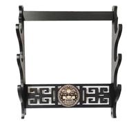 GLJTUO Support Mural pour Épée Katana Samurai - Support pour Épée Wakizashi Genji - Motif Creux - 1/2/3/4 Niveaux (Noir 3 Niveaux)