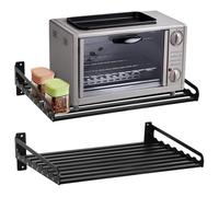 GLJTUO Support Mural pour Four à Micro-Ondes 60 x 40 cm, étagère de Cuisine pour Four électrique et casseroles, Solution de Rangement Murale Gain de Place pour la Cuisine