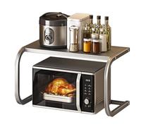 GLJTUO Support pour Four à Micro-Ondes avec étagère en Acier au Carbone pour la Cuisine et Le Boulangerie. Support Double en Acier Inoxydable, Couleur Noire, pour comptoir ou ta,Grey-Large