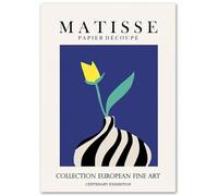 GLKFWVX Affiche d’Henri Matisse 《Beaux-Arts européens》 Art Mural Exposition Henri Matisse Peinture rétro sur Toile Estampes rétro pour la décoration Tableau 30x40cmx1 sans Cadre