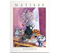 GLKFWVX Affiche d’Henri Matisse 《Nature Morte avec Nappe Bleue》 Art Mural Peinture sur Toile de Henri Matisse Estampes rétro pour la décoration intérieure 15x20cmx1 sans Cadre