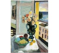 GLKFWVX Affiche d’Henri Matisse 《Vue des Fleurs》 Art Mural Exposition Henri Matisse Peinture sur Toile Estampes Nordiques pour la décoration intérieure Tableau 30x40cmx1 sans Cadre