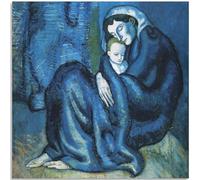 GLKFWVX Affiche de Pablo Picasso 《Mère et Enfant par》Wall Art Pablo Picasso Peinture sur Toile Gravures Picasso pour la décoration intérieure Image Murale 30x30cmx1 sans Cadre