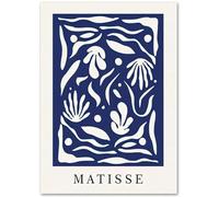 GLKFWVX Affiche Henri Matisse 《Feuilles Bleues》 Art Mural Exposition Henri Matisse Peinture sur Toile Estampes Nordiques pour la déco intérieure Image 50x70cmx1 sans Cadre