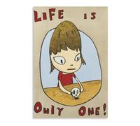 GLKFWVX Affiche Yoshitomo Nara célèbre - La vie est seulement une - Art mural moderne - Impression sur toile Yoshitomo Nara - Images abstraites pour décoration d'intérieur - 40 x 60 cm - Sans cadre