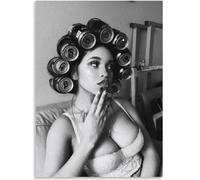 GLKFWVX Affiches rétro de Femmes, Boucles dans Les Cheveux, Art Mural, Peinture Abstraite sur Toile, tirages d’Actrice de Film pour la déco intérieure, Photos 40X60cmx1 sans Cadre