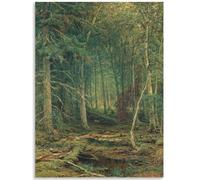 GLKFWVX Affiches Shishkin Deep in The Jungle Wall Art Peinture Abstraite sur Toile Estampes Shishkin pour la décoration intérieure 30X50cmx1 No Frame