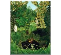 GLKFWVX Art Mural d’Henri Rousseau 《Plantes Vertes》 Affiche d’Exposition Peinture sur Toile d’Henri Rousseau Estampes abstraites pour la décoration intérieure Tableau 50x70cm sans Cadre