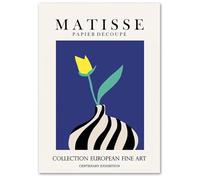 GLKFWVX Célèbre Affiche d’Henri Matisse 《Exposition de Tulipes》 Art Mural Estampes abstraites Peinture sur Toile d’Henri Matisse Nordique pour la décoration intérieure Tableau 40x60cm sans Cadre