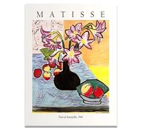 GLKFWVX Célèbre Affiche d’Henri Matisse 《Fleurs en Vase》 Art Mural d’Exposition Henri Matisse Peinture rétro sur Toile pour la décoration intérieure 40x50cmx1 sans Cadre
