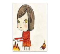 GLKFWVX Célèbre Affiche de Yoshitomo Nara《Rebellious Kid》 Art Mural Estampes Modernes Yoshitomo Nara Peinture sur Toile Abstract pour la déco intérieure 40x60cm sans Cadre