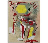 GLKFWVX Célèbre Illustration Murale de Joan Miró 《Deux Figures et Une Libellule》Affiche Peinture sur Toile de Joan Miró Estampes abstraites pour la décoration intérieure Tableau 50x70cm sans Cadre