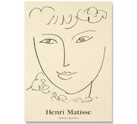 GLKFWVX Henri Matisse Décoration murale Henri Matisse Line Dessin Poster Matisse Impressions Style Moderne Peinture pour Décoration de Maison Image 50 x 70 cm x 1 Sans Cadre