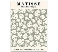 GLKFWVX Henri Matisse Poster 《Feuilles de corail vertes》 Art mural Henri Matisse Exposition sur toile Impression rétro pour décoration d'intérieur Image 30 x 40 cm x 1 sans cadre