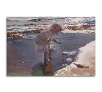 GLKFWVX Joaquin Sorolla - Décoration murale « Three Sisters on the Beach » - Poster de Joaquin Sorolla sur toile - Impression abstraite pour décoration d'intérieur - 60 x 90 cm - Sans cadre