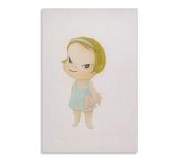 GLKFWVX Yoshitomo Nara Poster « Couteau caché derrière le dos » Art mural moderne Impression sur toile Yoshitomo Nara Images abstraites pour décoration d'intérieur 50 x 70 cm Sans cadre