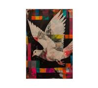 GLKISGFQ Poster sur toile colombe blanche pour décoration de chambre à coucher, bureau, chambre, cadeau 40 x 60 cm