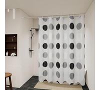 GLKSDLPO Le Rideau de Douche Haut de Gamme à Pois est fabriqué en matériau PEVA Noir, Gris et Blanc, dans Le même Style Que celui des hôtels (110 x 220 cm / 43 x 87 Pouces (L x H)).