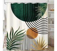 GLKSDLPO Rideau de Douche décoratif Semi-occultant à Motif botanique Abstrait Style bohème pour Salle de Bain d'auberge ou d'hôtel (220 x 180 cm / 87 x 71 Pouces (L x H))