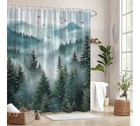 GLKSDLPO Rideau de Douche imperméable orné d'un Paysage forestier Mystique pour Une Ambiance sereine, Style Vintage, pour Baignoire et Cabine de Douche (120 x 175 cm / 47 x 69 Pouces (L x H))