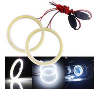 GLL Anneau des Yeux d'Ange Blanc COB Projecteur de Voiture DC 12V 24V (Blanc, 80MM)