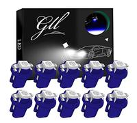 GLL Grandview 10pcs LED T5 Bleu Ampoules LED B8.5 Tableau de Bord Ampoules 1-5050-SMD pour Voiture Tableau de Bord Compteur de Vitesse Instrument Gauge Cluster Voyant