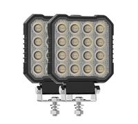 GLL Phare de Travail LED 25W 12V 24V Carré 4 Pouces 2400LM IP67 Off Road | 2Pcs LED 3030 Ultra-Plat Faisceau Spot 6500K Blanc Froid pour ATV Camion SUV Tracteur Bateau remorque