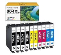 Glliter Lot de 10 cartouches d'encre XL compatibles avec Epson 604 604XL pour Expression Home XP-4200 XP-3200 XP-3205 XP-2200 XP-2205 XP-4205 Workforce WF-2910 WF-2930 WF-2935 WF-2950