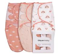 GLLQUEN BABY 0-3 Mois Pucksack bébé Swaddles bébé Gigoteuse Nouveau-nés, Gigoteuse pour Tout-Petits, Unisexe, Lot de 3 Langes, 100% Coton Bio（Le café）