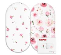 GLLQUEN BABY Lot de 2 draps-housses pour couffin, draps-housses pour poussette de nouveau-né, 100% microfibre Oeko-tex100, douilles de berceau et de couffin confortables et respirantes pour garçon et