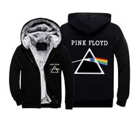 GLLUSA Pull À Capuche pour Homme pour Pink Floyd Imprimé Sweat À Capuche Chaud Sweat À Capuche Décontracté Veste À Manches Longues Fermeture Éclair Hauts D'extérieur-Black||XXL