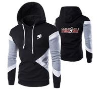 GLLUSA Sweat À Capuche À Manches Longues pour Hommes pour Fairy Tail Jumpers Sweat À Capuche Graphic Gym Wear Training Fitness Jacket Patchwork Sweatshirts-Black||XXL