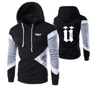 GLLUSA Sweat À Capuche pour Hommes Vêtements D'extérieur Confortables Hauts pour Unkut Manches Longues Vêtements De Rue Entraînement Fitness Pulls Sweat-Shirts-Black||XXL