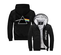 GLLUSA Veste Sweat À Capuche pour Hommes pour Pink Floyd Imprimer Pull Décontracté Chaud À Capuche Manches Longues Couture Zip Pull À Capuche Manteau Hauts - Cadeau Adolescent-Black||XL