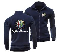 GLLUSA Veste Sweatshirt pour Hommes pour Al-FA Ro.meo Imprimer Uniforme De Baseball Décontracté Revers Manches Longues Zip Cardigan Vestes De Survêtement Manteau-Dark Blue||M