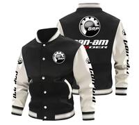 GLLUSA Veste Varsity College Pour Hommes Pour Can-Am Print Veste De Baseball Veste Bomber Vintage Casual Outdoor Collage Outwear Manteau De Sport Chaud Unisexe Haut En Patchwork -4||2XL