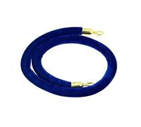 GLMGBP Corde de sécurité Bleue avec Crochet doré, barrière de 3 m pour la Gestion des Files d'attente, idéale pour Les hôtels, Les cinémas et Les Grands événements. Résistante et élégante.