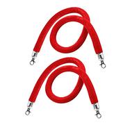 GLMGBP Corde de sécurité en Velours Rouge - Barrière de contrôle des foules de 2 m avec Crochets argentés, Lot de 2 Cordes de sécurité pour Usage Commercial, théâtre, Banque, Gestion d'événements -