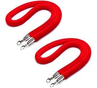 GLMGBP Cordes en Velours Rouge Ultra-résistantes de 1,80 m pour la Gestion des foules, Cordes de signalisation luxueuses pour Mariages, événements, Tapis Rouges, églises - Lot de 2, parfaites pour